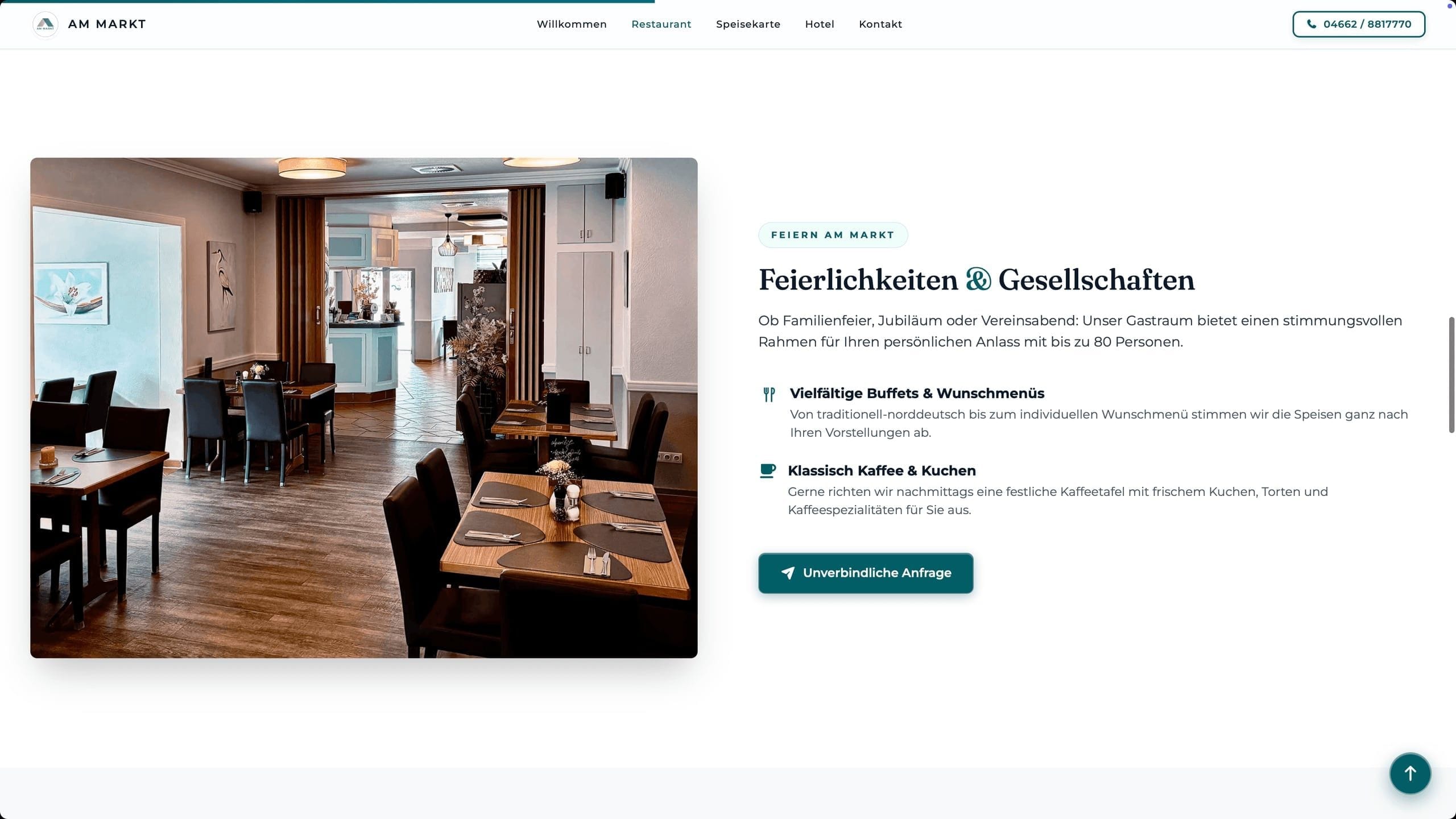 Feierlichkeiten und Gesellschaften bis 60 Personen